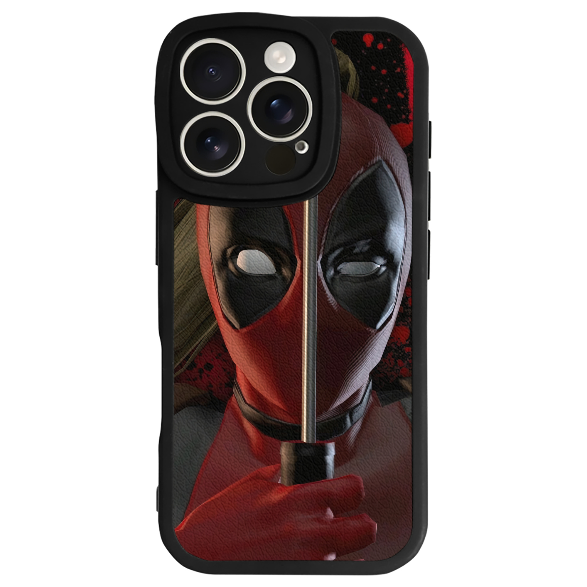 （画像用） Deadpool デッドプール 【iPhone 16シリーズ対応】シリコンスマホケース（レザー調） 材質：シリコン
